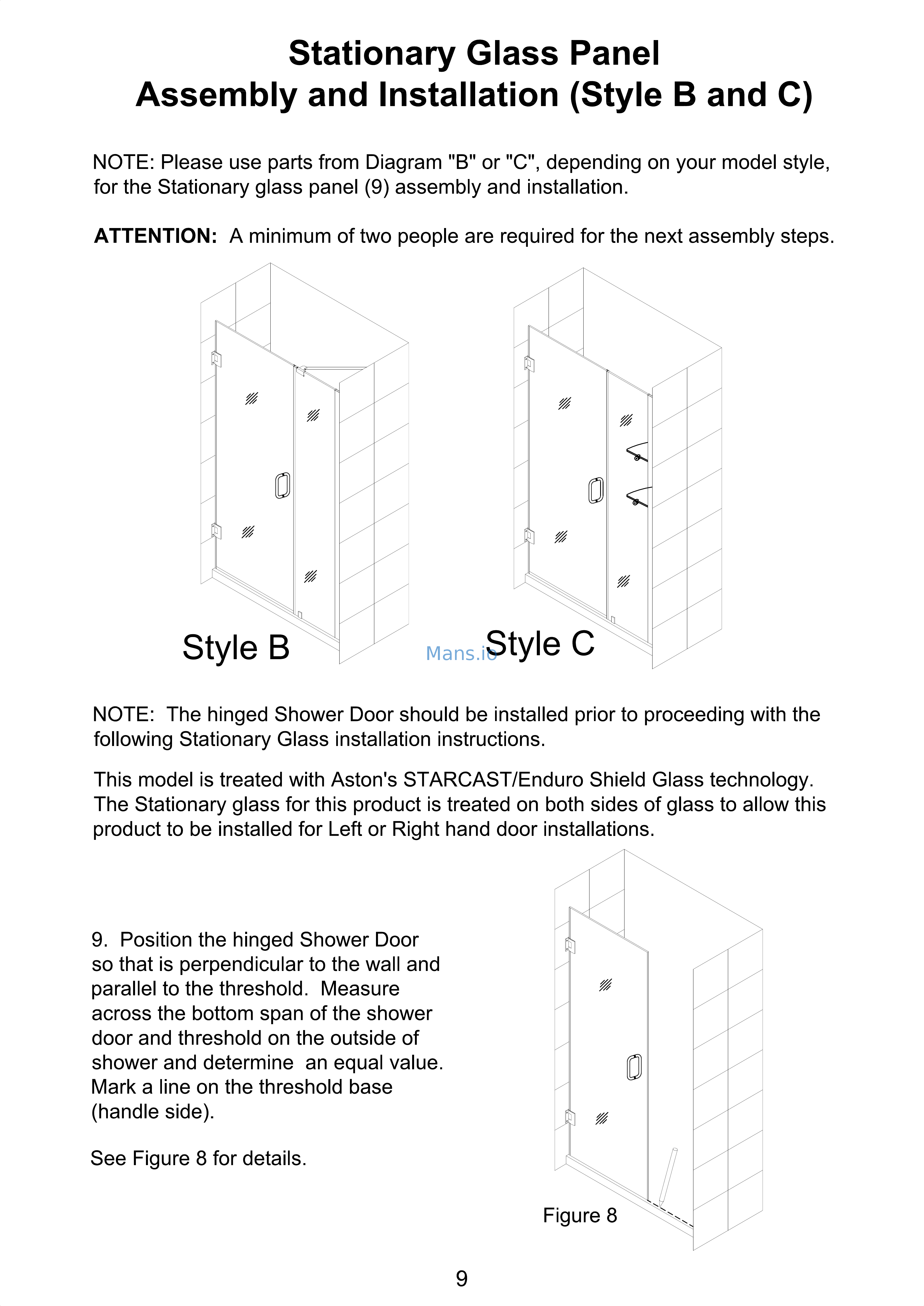 Aston SDR997EZNBR3080 [10/26] Stationary glass panel assembly and