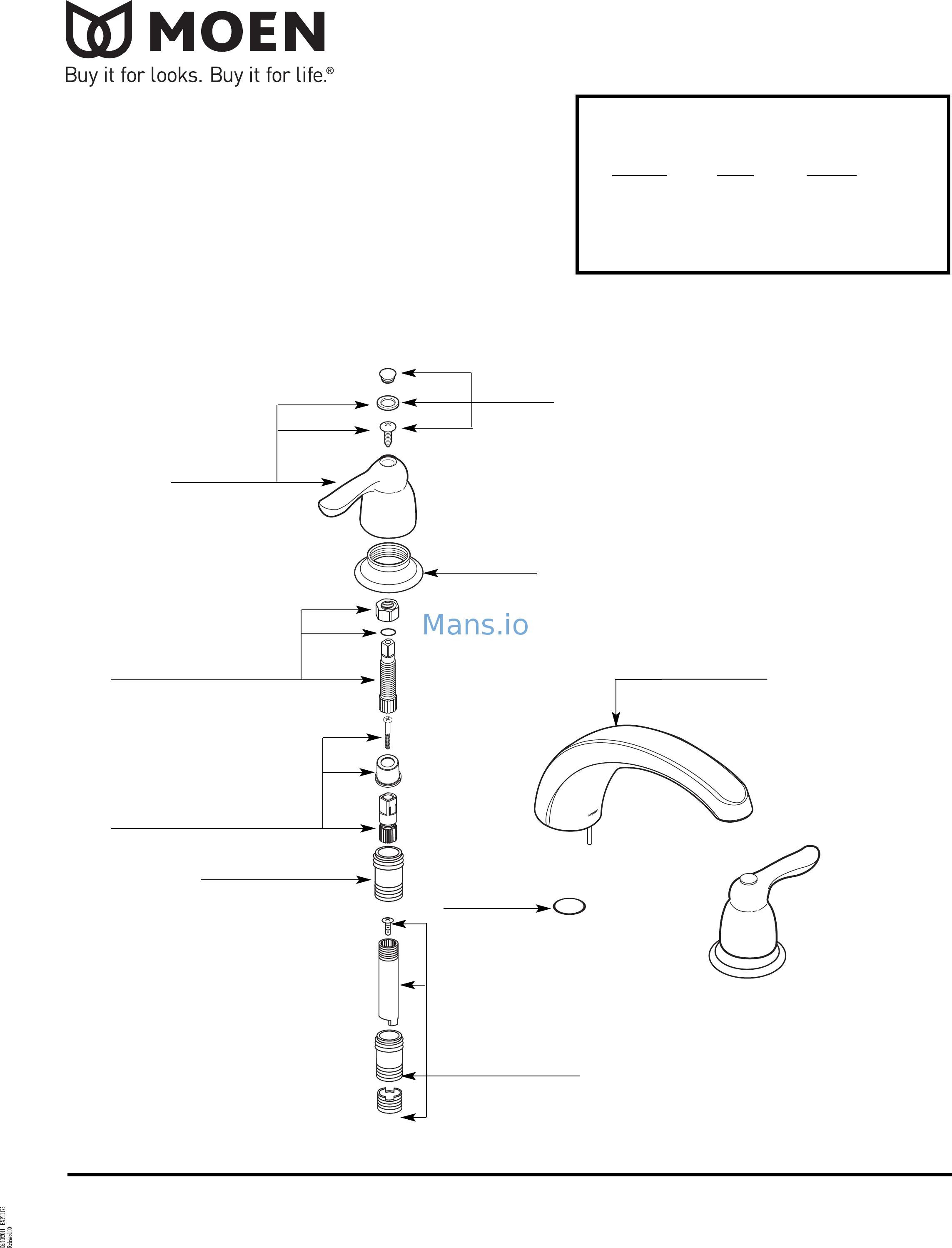 Moen T994 [2/2] Illustrated parts