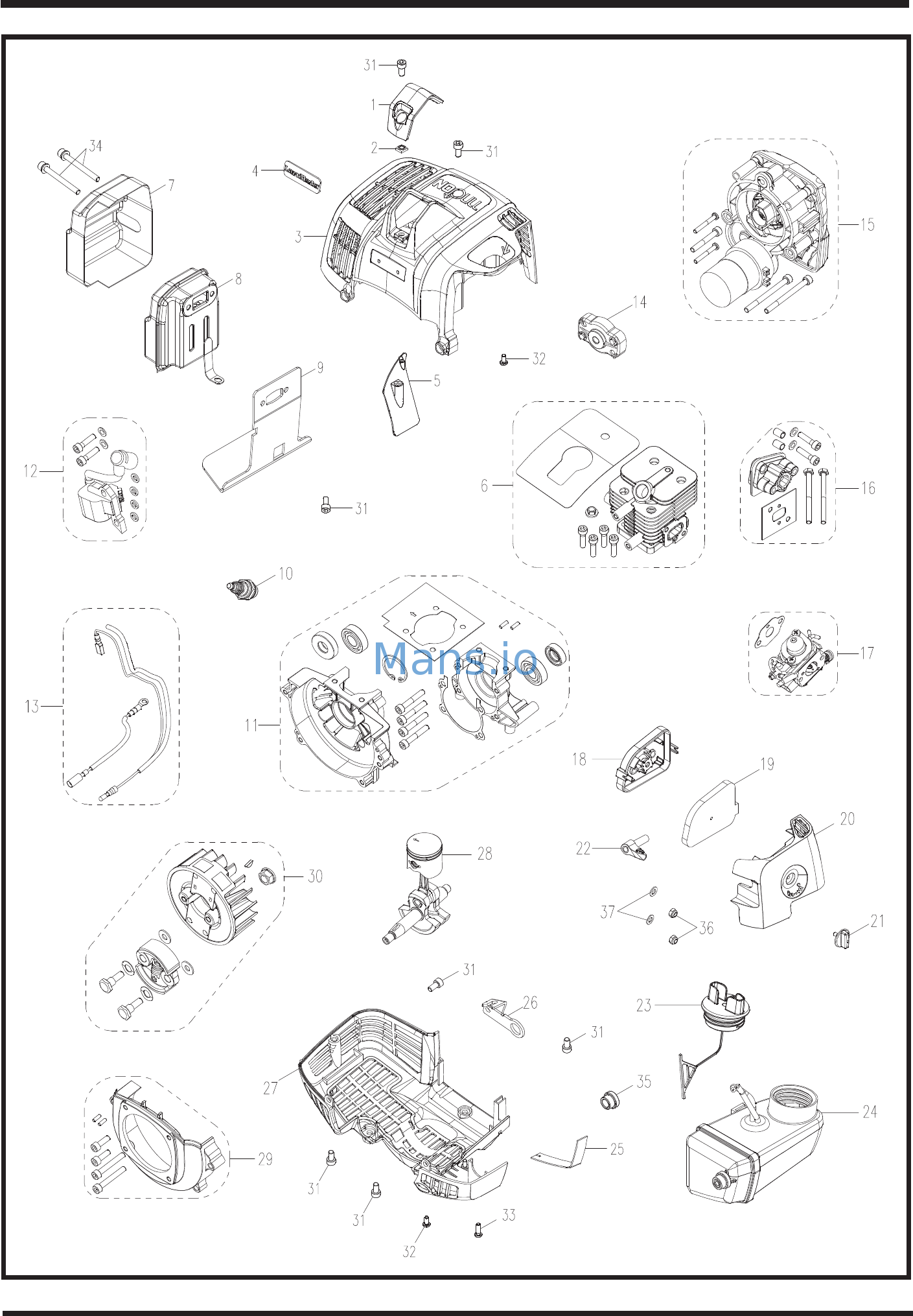 Lawnmaster NPTGSS2617A Replacement Part List online [3/4] 659364