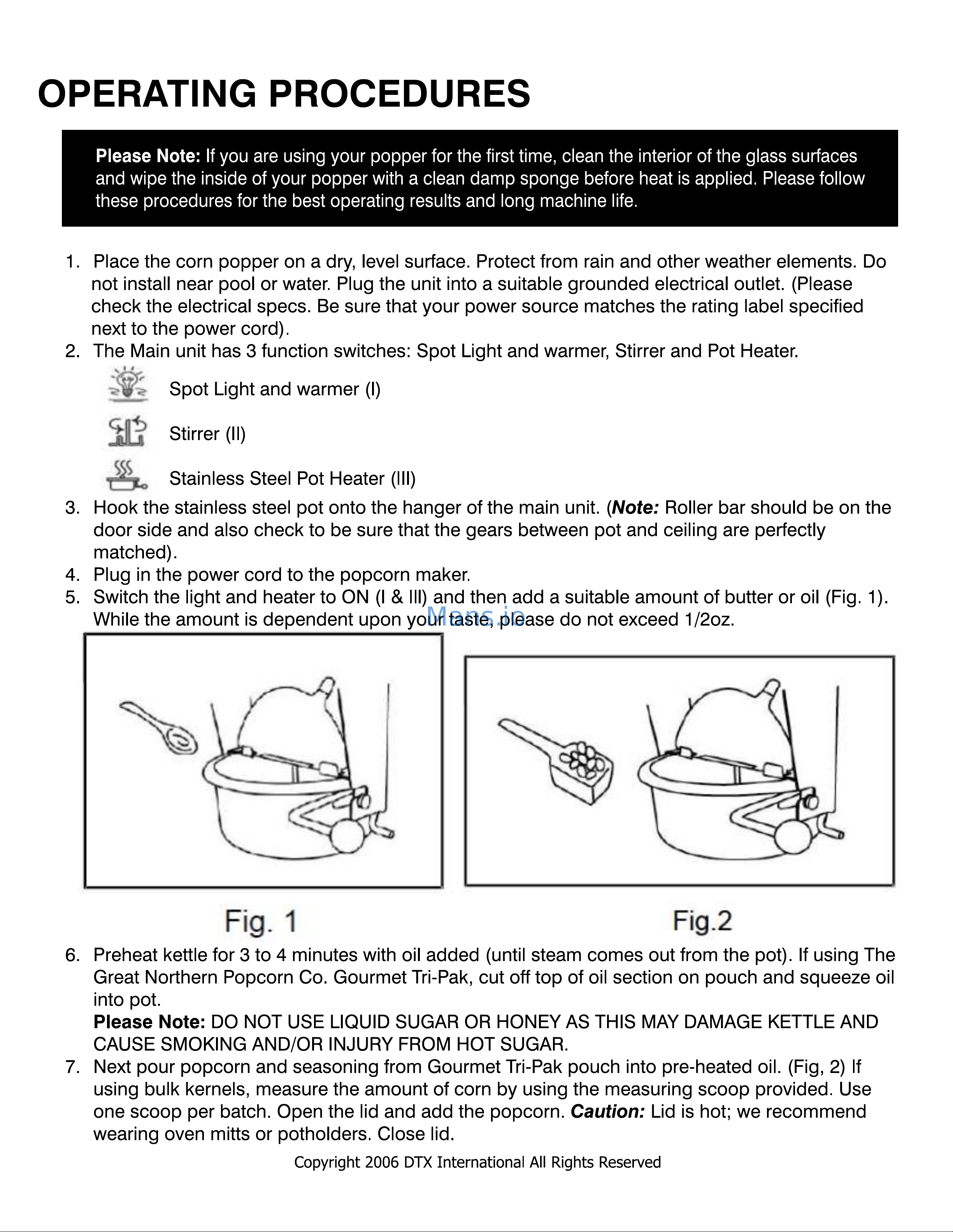 Great Northern Popcorn Company 83DT5628 [6/8] Operating procedures