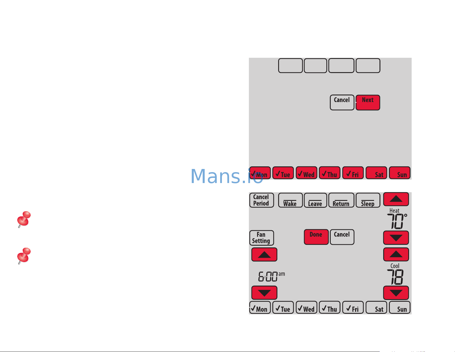 Honeywell TH8110R1008 [12/132] Adjusting program schedules continued