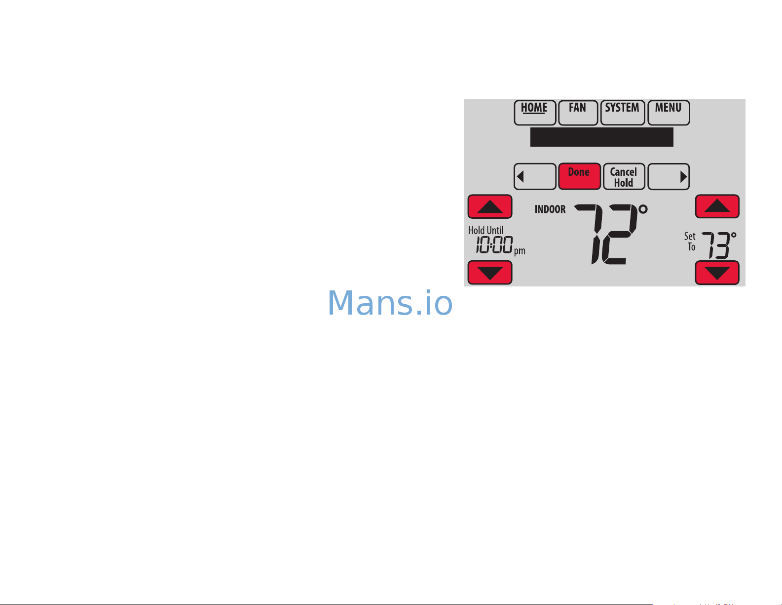 Honeywell TH8110R1008 [13/132] Overriding schedules residential use