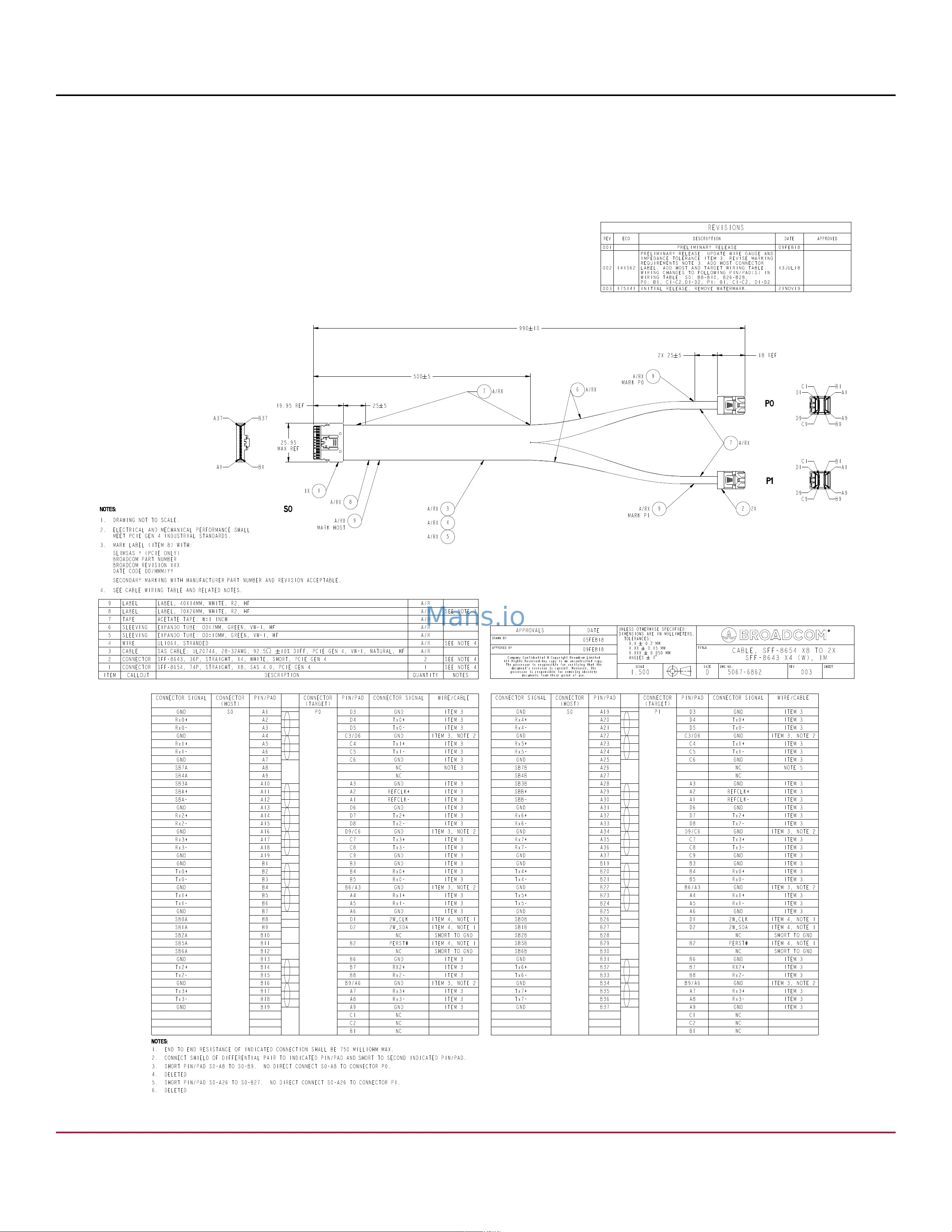 Broadcom MegaRAID 9670-24i [46/54] Figure 8 cable 05 60002 00 drawing