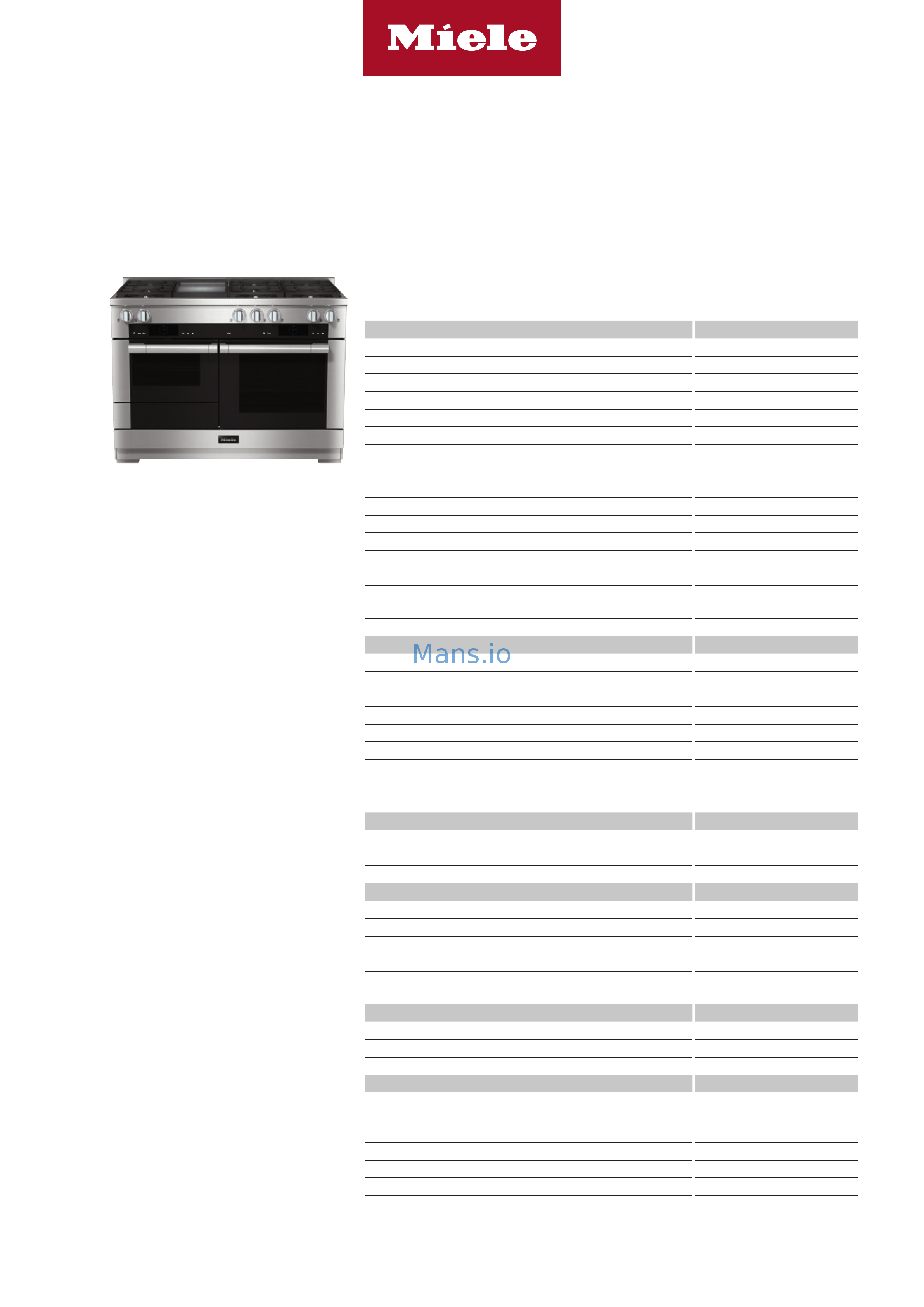 Miele HR 19563 G DF GD [2/5] Hr 1956 3 g df gd 48 inch range the dual fuel all rounder with m