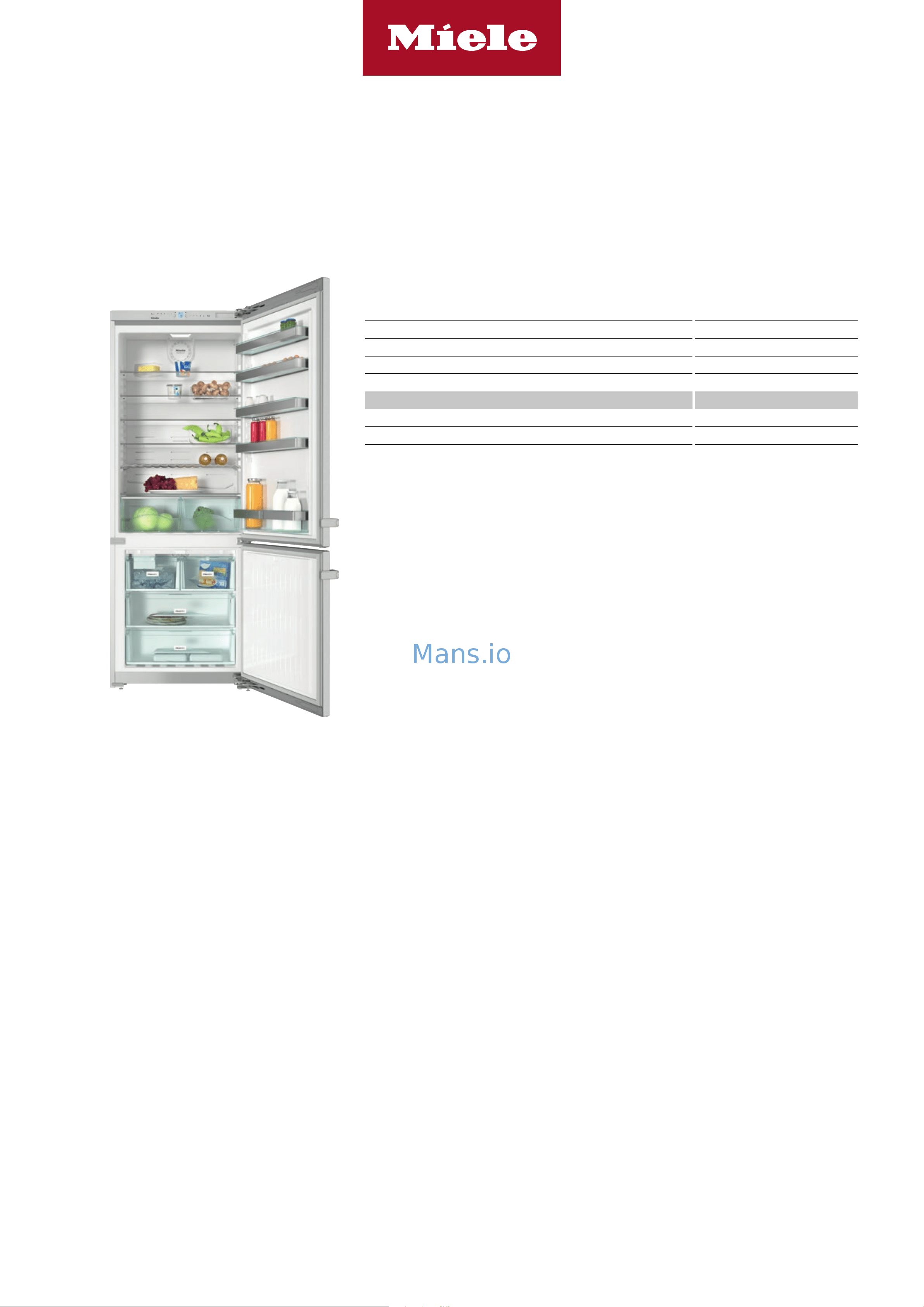 Miele KFN 15943 DE edt/cs [2/3] Kfn 15943 de edt cs freestanding fridge