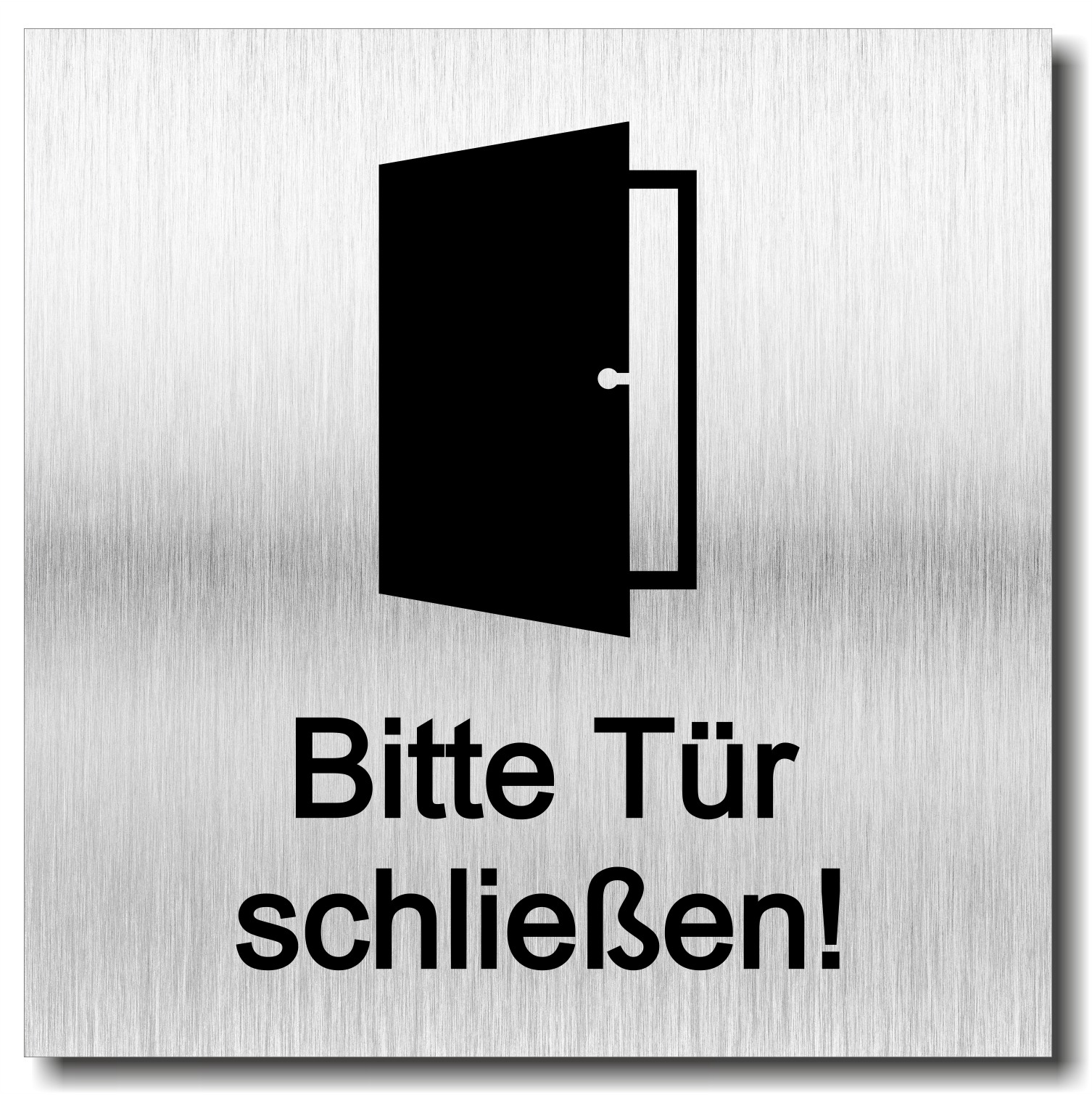 Türschild “Bitte Tür Schließen” - 3 Mm Aluverbund - Manschin Laserdesign
