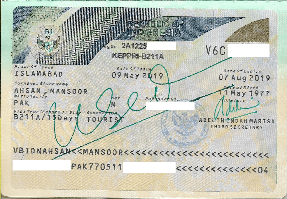 Bali, Indonesia Visa Mansour Ahsan