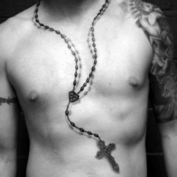 100 RosenkranzTattoos für Männer heilige GebetsTintenEntwürfe