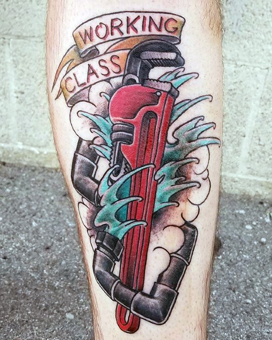 60 Wrench Tattoo Designs für Männer Tool Ink Ideen Mann Stil Tattoo
