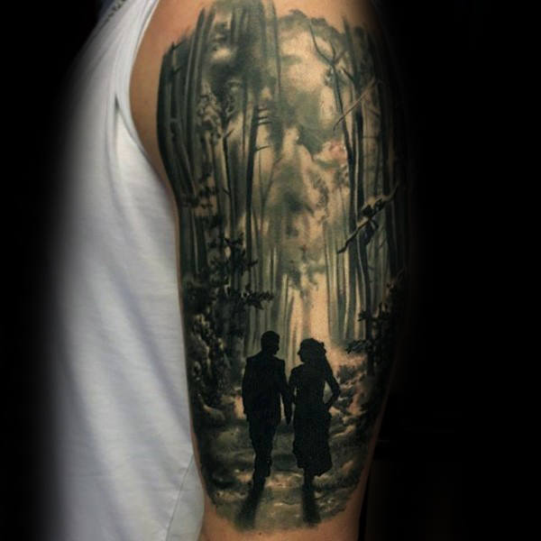 100 Forest Tattoo Designs für Männer Masculine Tree Ink Ideen Mann