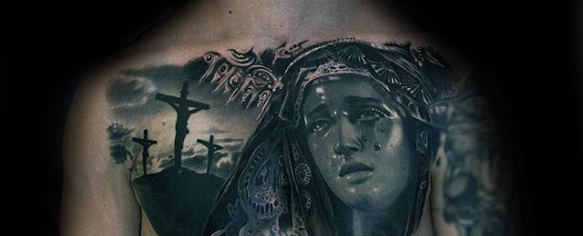 100 Jungfrau Maria Tattoos für Männer religiöse DesignIdeen Mann