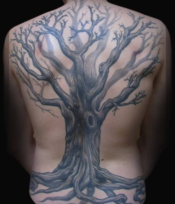 40 Baum zurück Tattoo Designs für Männer Holz Tinte Ideen Mann Stil