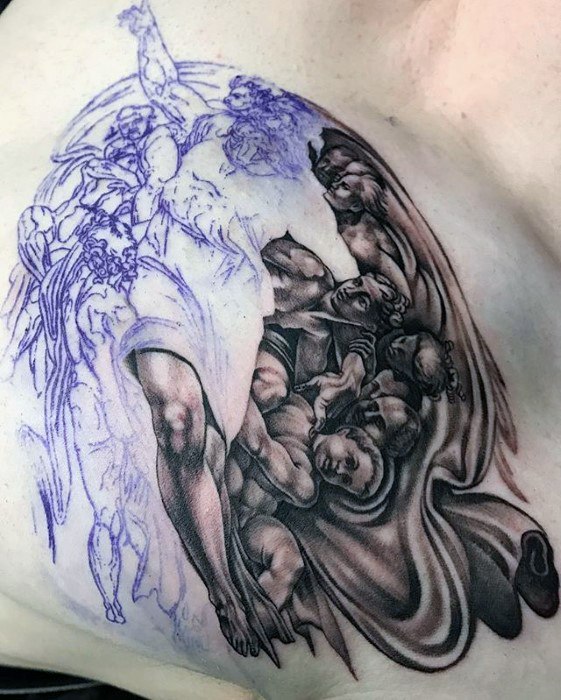 60 Die Schaffung von Adam Tattoo Designs für Männer Michelangelo
