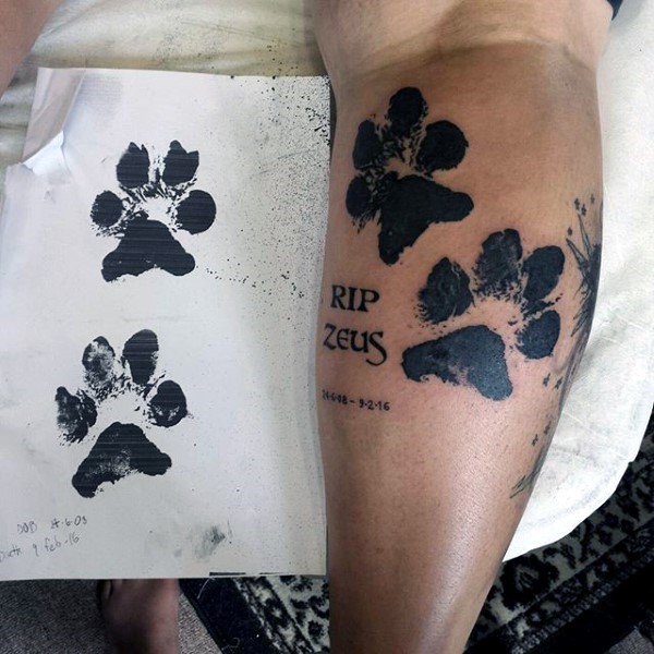 70 Hundetatze Tattoo Designs für Männer Canine Print Ink