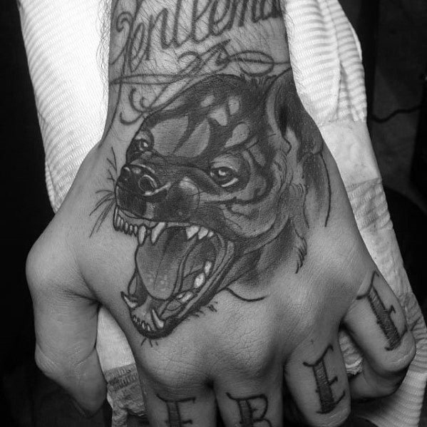 60 Hyena Tattoo Designs für Männer Animal Ink Ideen Mann Stil Tattoo