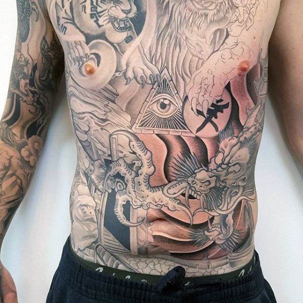 50 japanische Brust Tattoos für Männer maskuline DesignIdeen Mann