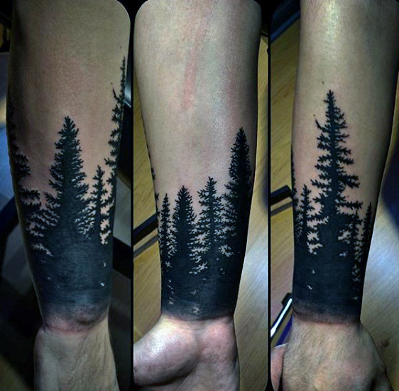 60 Unterarm Baum Tattoo Designs für Männer Forest Ink Ideen Mann