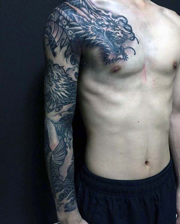 90 japanische Drache Tattoo Designs für Männer Manly Ink Ideen Mann