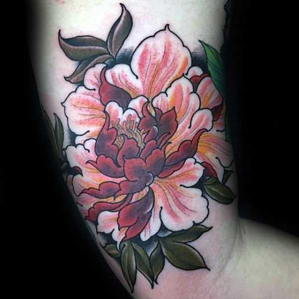 100 Pfingstrose Tattoo Designs für Männer BlumenTinteIdeen Mann