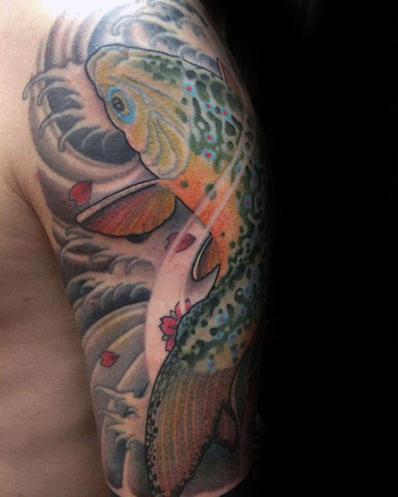 60 Forelle Tattoo Designs für Männer SüßwasserfischeTinte Ideen