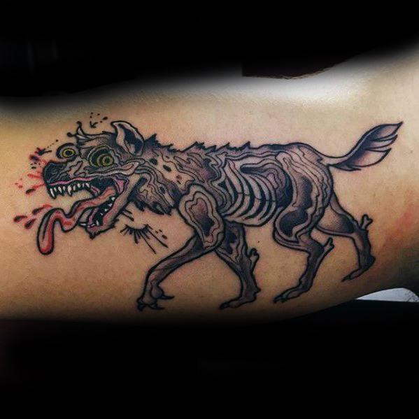 60 Hyena Tattoo Designs für Männer Animal Ink Ideen Mann Stil Tattoo