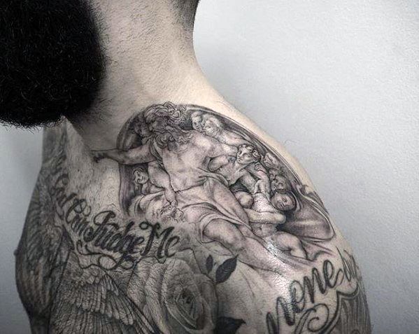 60 Die Schaffung von Adam Tattoo Designs für Männer Michelangelo