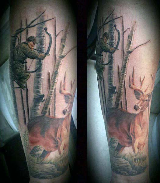 50 Bogenschießen Tattoos für Männer Bogen und PfeilDesigns Mann