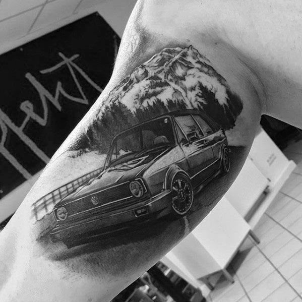 50 Volkswagen VW Tattoos für Männer Automotive DesignIdeen Mann