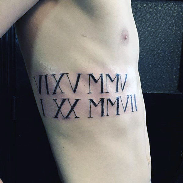 100 römische Zahl Tattoos für Männer Manly Numerical Ink Ideen Mann