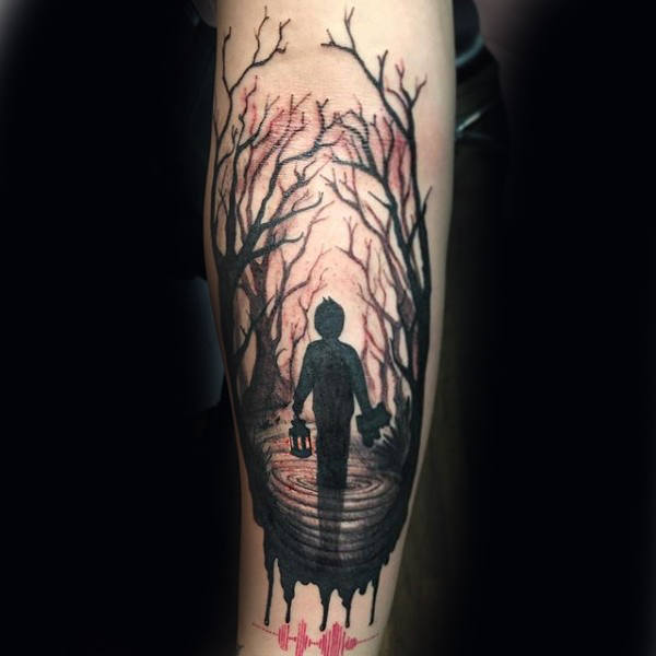60 Unterarm Baum Tattoo Designs für Männer Forest Ink Ideen Mann