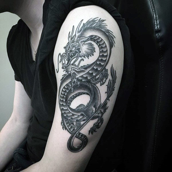 50 chinesische Drache Tattoo Designs für Männer flammende Tinte Ideen