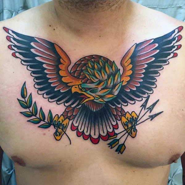 50 traditionelle Adler Tattoo Designs für Männer Old SchoolIdeen
