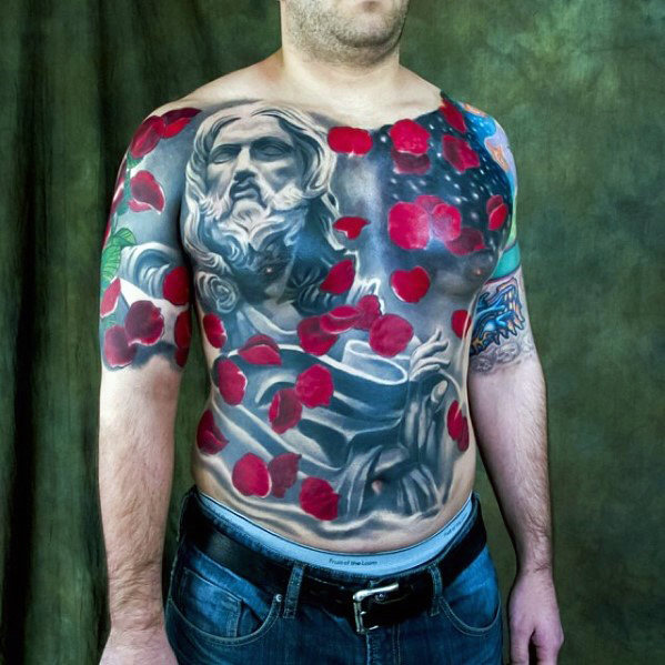 40 Jesus Brust Tattoo Designs für Männer Chris Ink Ideen Mann Stil