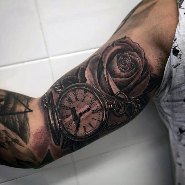 100 Taschenuhr Tattoo Designs für Männer Cool Ink Timepieces Mann
