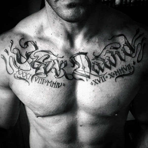 60 Namen Tattoos für Männer Schriftzug DesignIdeen Mann Stil Tattoo