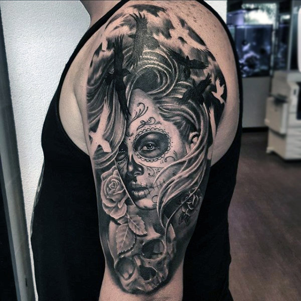 70 Tag der Toten Tattoos für Männer mexikanische Urlaub Designs