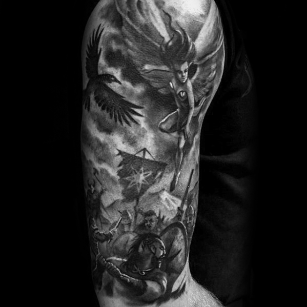 60 Valkyrie Tattoo Designs für Männer nordischen Mythologie Tinte