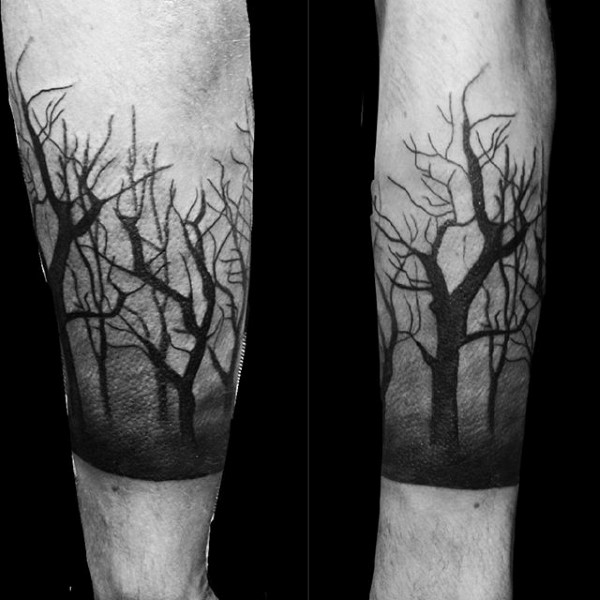 60 Unterarm Baum Tattoo Designs für Männer Forest Ink Ideen Mann