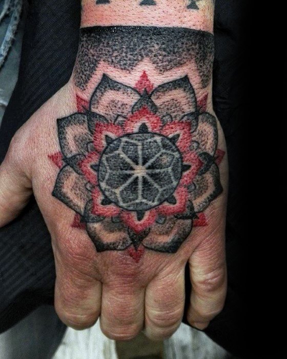 40 geometrische Hand Tattoos für Männer Muster DesignIdeen Mann
