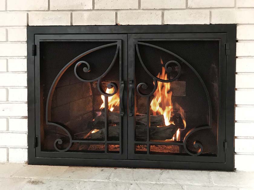 Hand Iron Fireplace Doors FD010 from Mantel Depot in San Diego