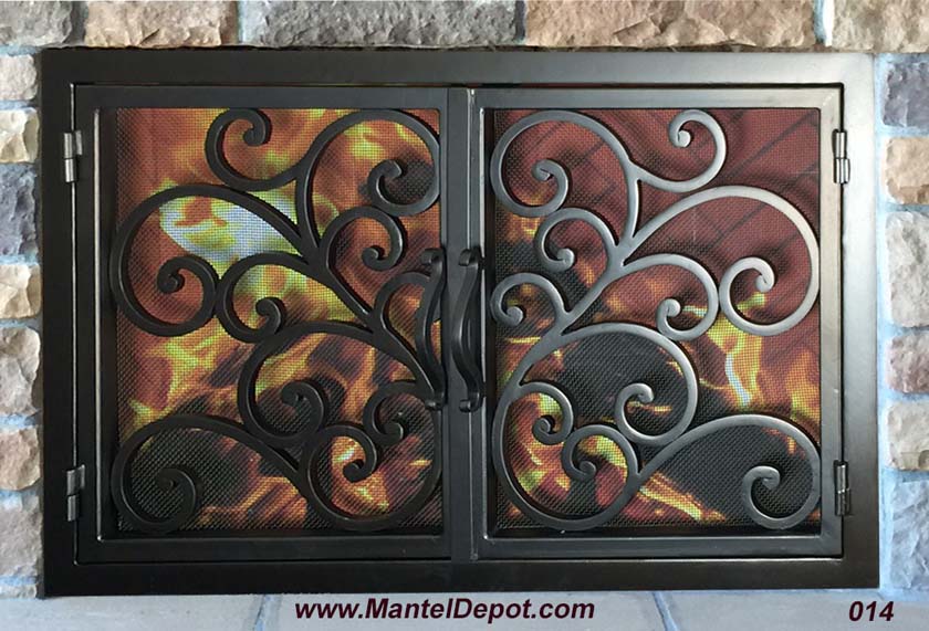 Hand Iron Fireplace Doors FD014 from Mantel Depot in San Diego