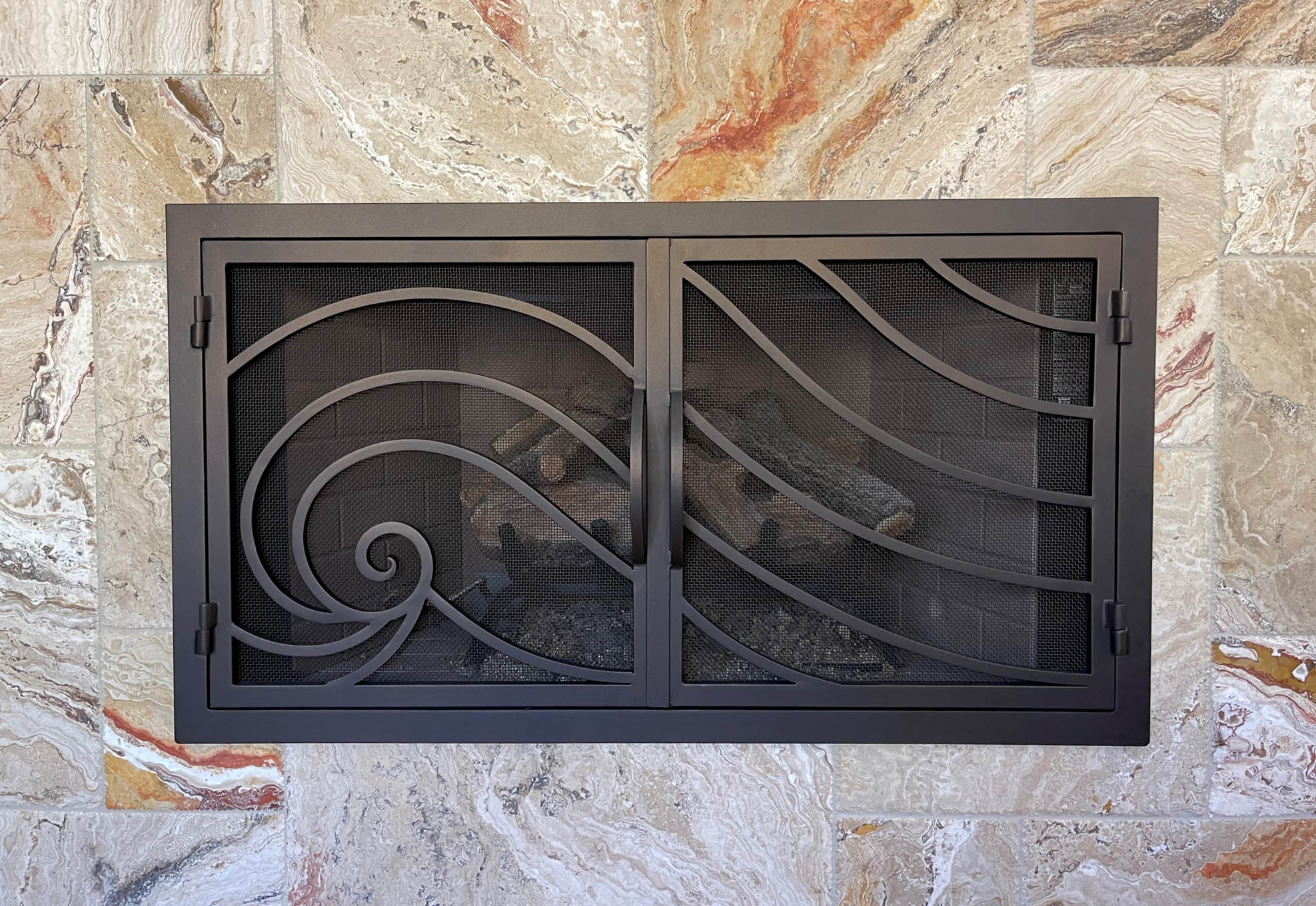 Hand Iron Fireplace Doors FD016 from Mantel Depot in San Diego