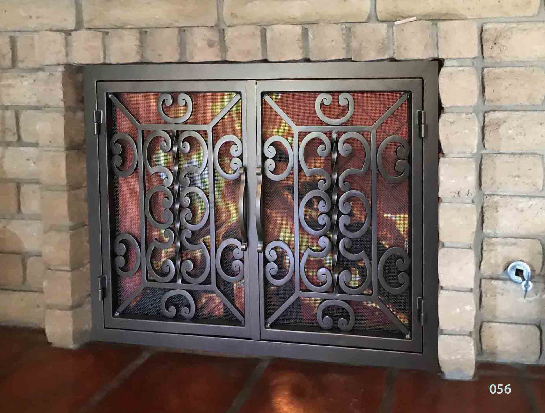 Hand Iron Fireplace Doors FD056 from Mantel Depot in San Diego