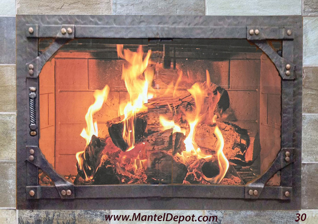 Hand Iron Fireplace Doors FD030 from Mantel Depot in San Diego