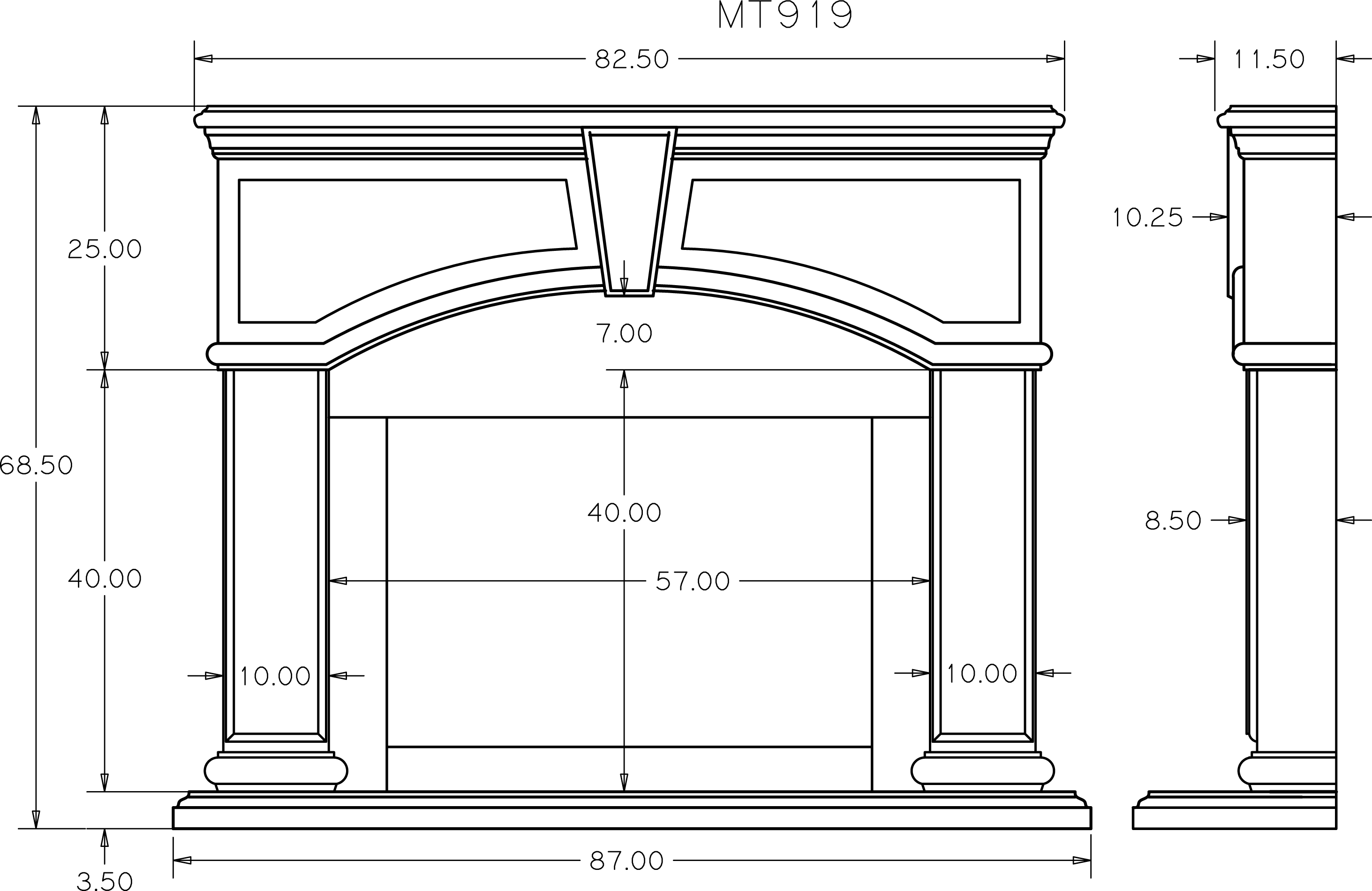 Mantel Depot Model 919 Fireplace Mantel.