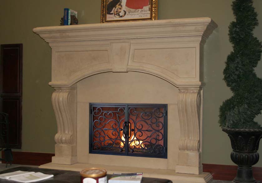 MT917 Fireplace Mantels, Fireplace surrounds, Iron Fireplace Doors and Screens in San Diego