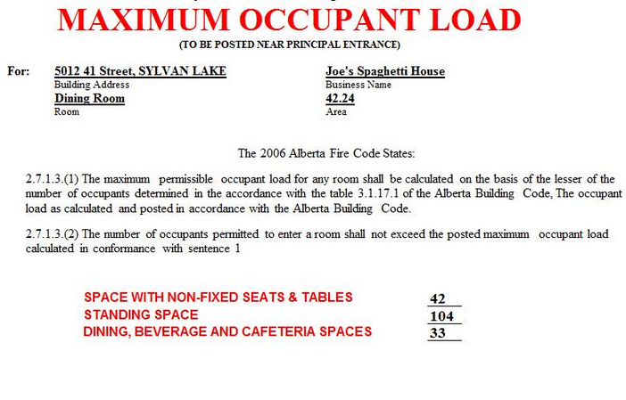 The Modules > Properties > Occupant Load Calculator