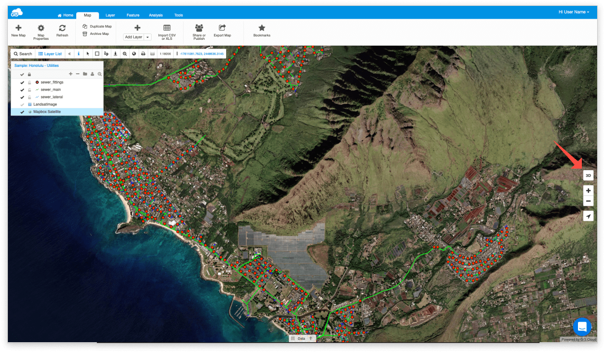 How to switch to 3D view? GIS Cloud Learning Center
