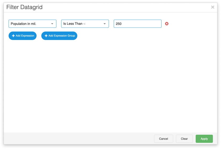 Datagrid filtering examples GIS Cloud Learning Center