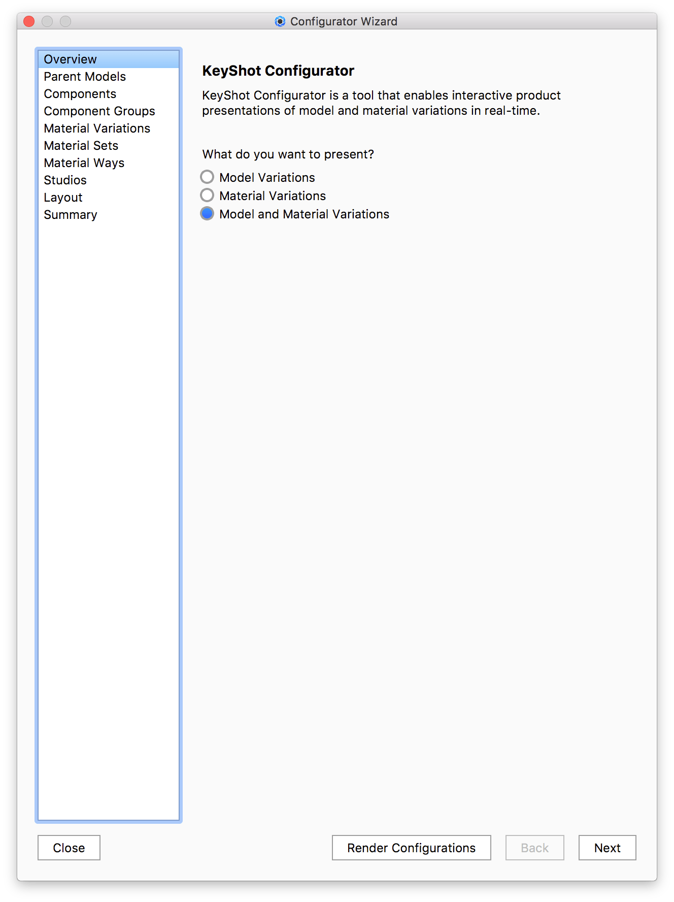 Configurator Wizard Keyshot Manual